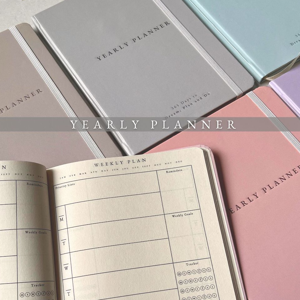 

Dijual Murah Planner Agenda One Year Planner Notebook Hard Cover Buku Agenda Tahunan Weekly Planner by peulanopapers D64