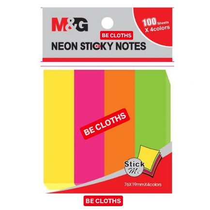 

M&G Neon Color Sticky Notes 400 sheets (100sheets x 4 colors) 76x19mm Memo Tempel