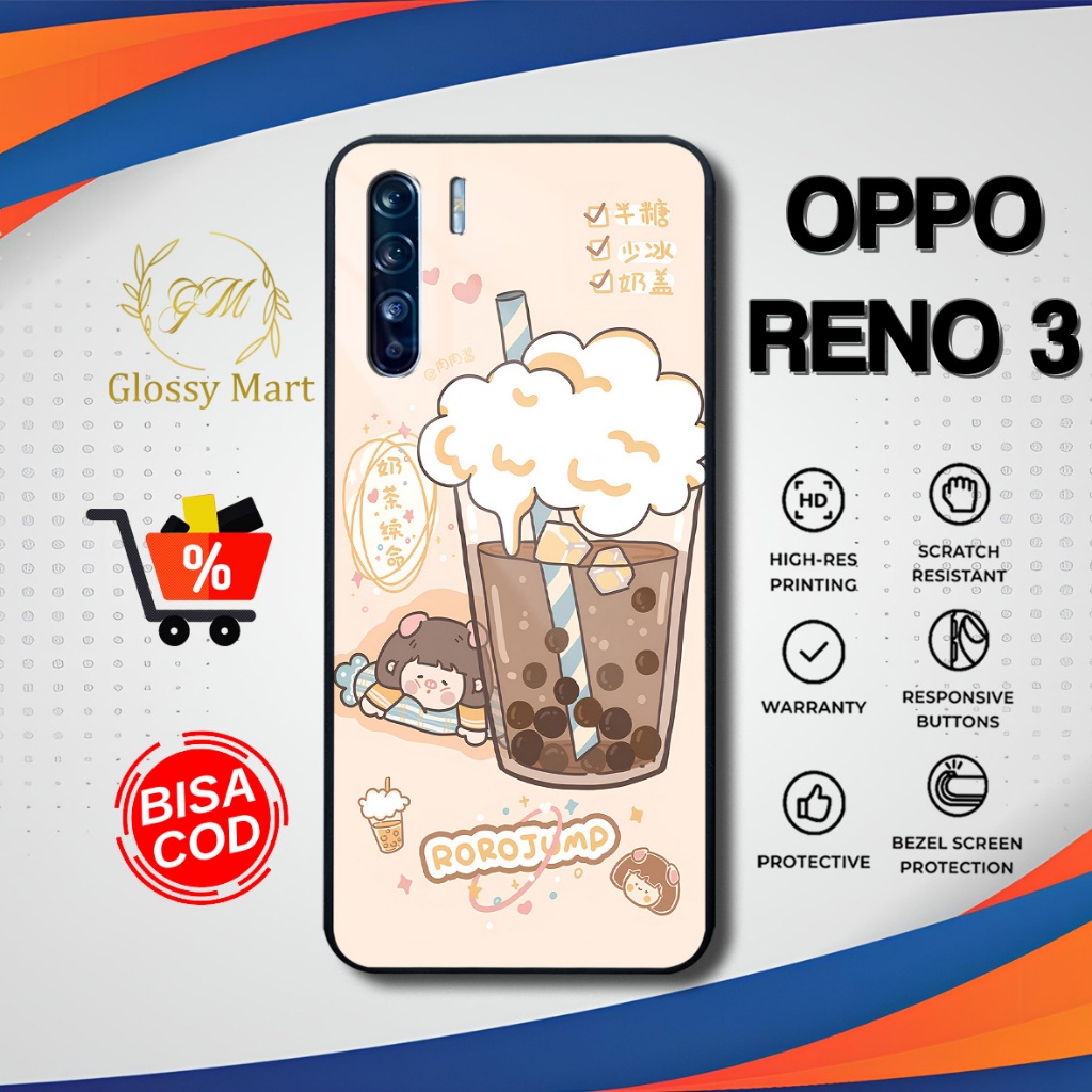 Case Oppo Reno 3 Terbaru Casing Oppo Reno 3 Boba Cute Softcase Hardcase glossy Kesing Oppo Terlaris 