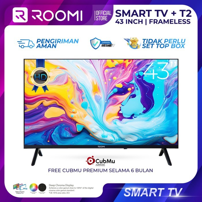 LED TV SMART TV + Digital 43 inch Roomi Android 11