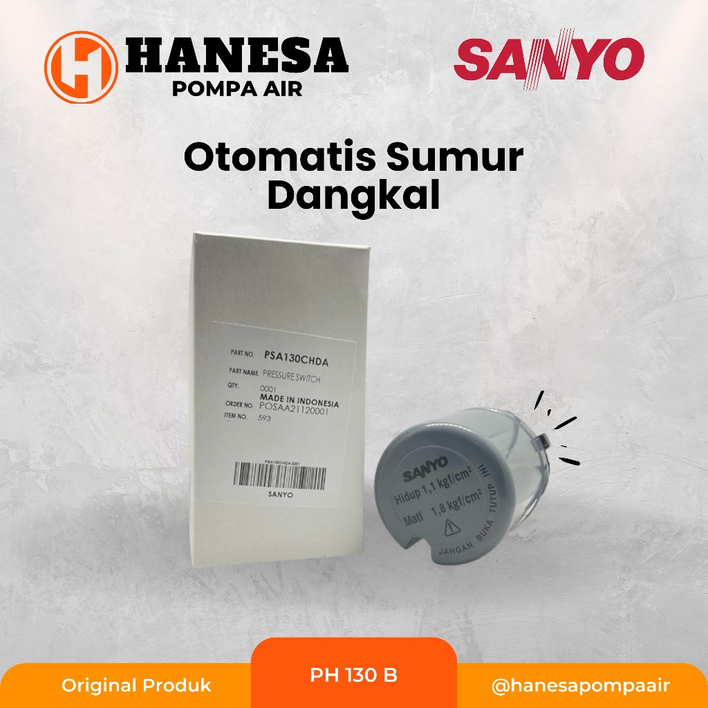 Otomatis Pompa Air Sanyo  PH 137 AC / PH 125 A / PH 236 AC – Auto Pressure Switch Sumur Dangkal