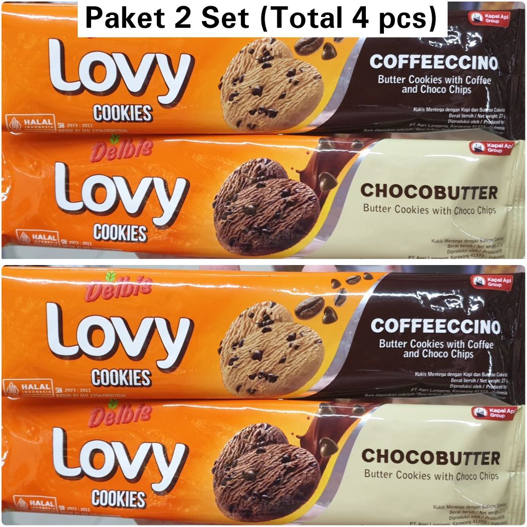 

PAKET 2 SET MIX LOVY Cookies Coffeeccino Chocobutter 27gram