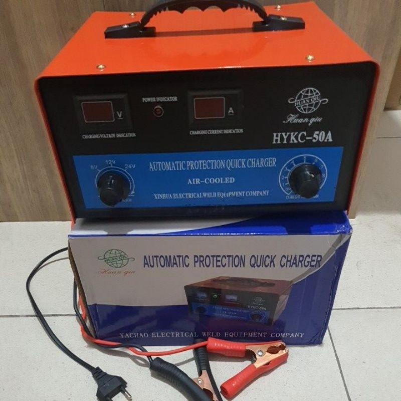 Cas Baterai Battery Charger 50A 12v 24v Cas Aki Motor Dan Mobil