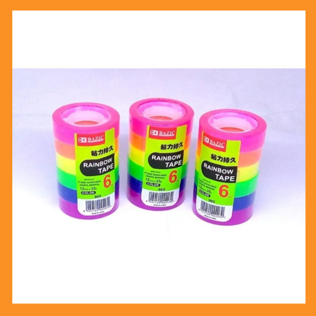

BAZIC Isolasi rainbow tape 905 isi 6