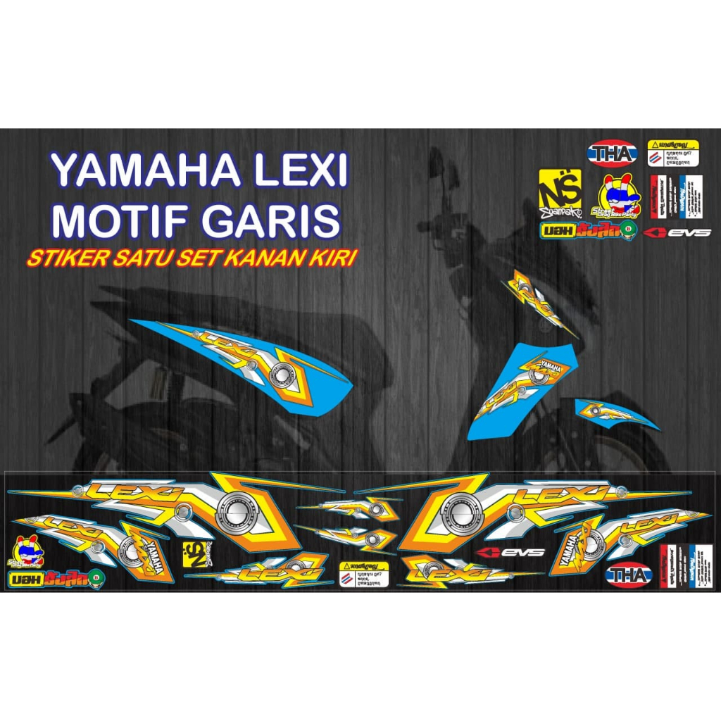 STIKER STRIPING LIST VARIASI MOTOR YAMAHA LEXI GRAFIS MOTIF GARIS