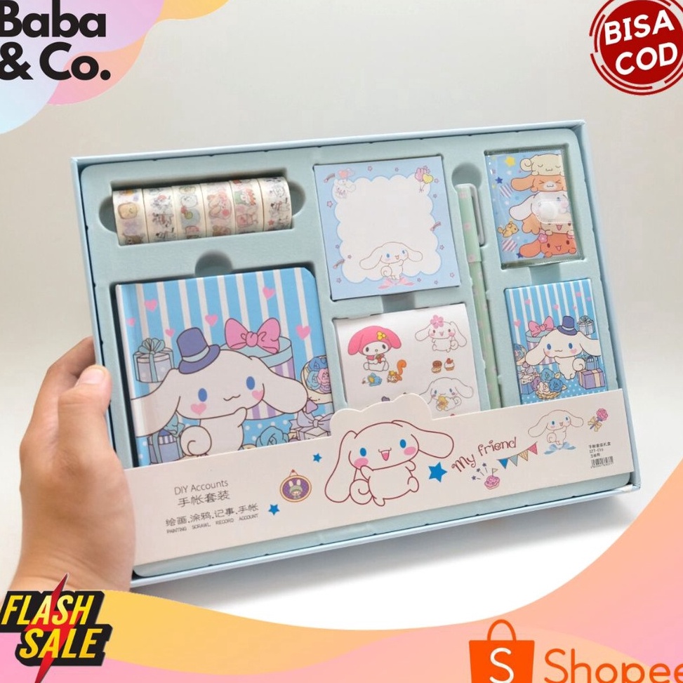 

cs Bestseller JURNAL 7 IN 1 MELODY DAN CINNAMOROLL PAKET MURAH BUKU HARIAN ALAT TULIS ESTETIK LETTERING BOOK LETTERING PEN BUKU LETTERING L9