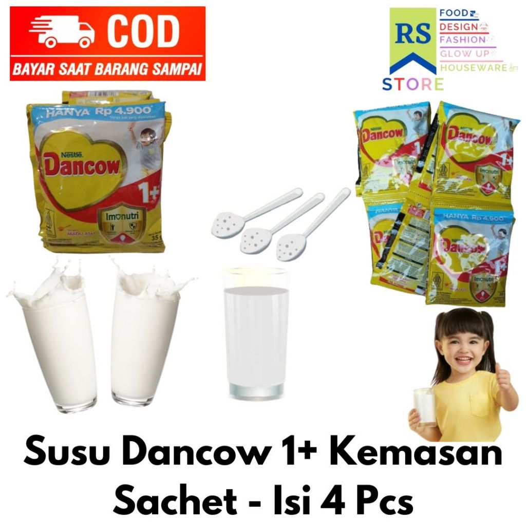 

susu dancow 1 + madu sachet ( 4pcs x 35g ) susu pertumbuhan usia 1-3 tahun / nestle dancow 1+ sachet / dancow 1+ susu bubuk rasa madu sachet 35gr 4 pcs - dancow susu bubuk saset rencengan / susu instant kemasan renceng / susu seduh anak-anak