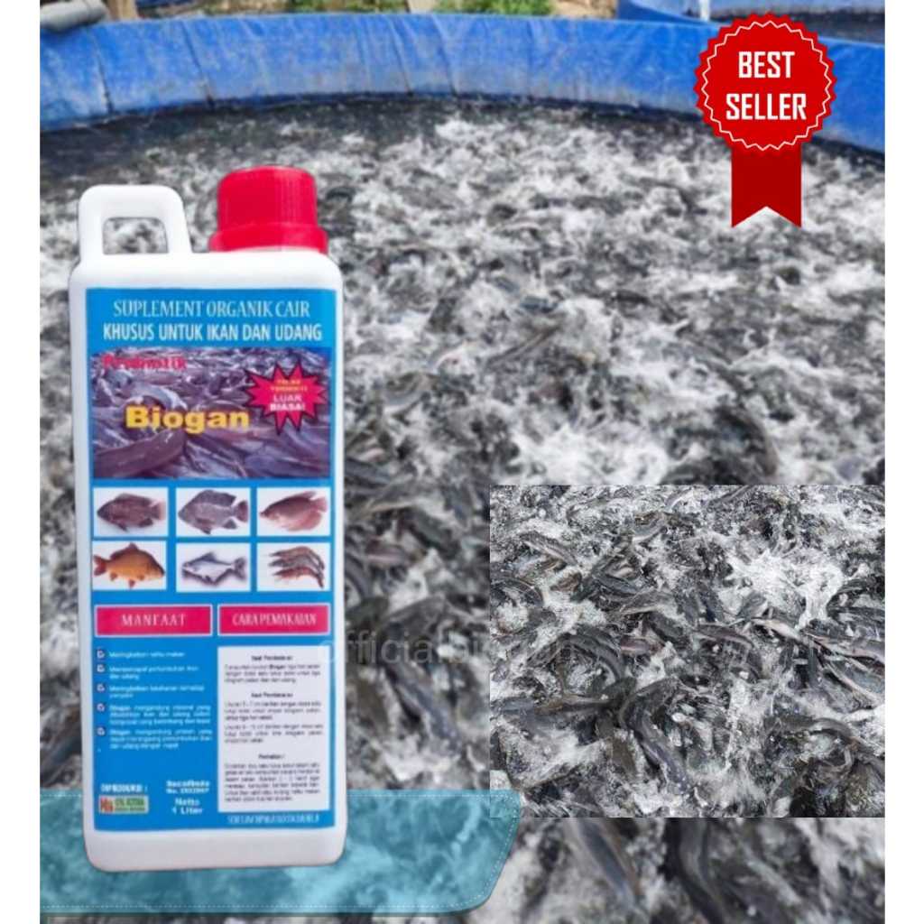 Probiotik BIOGAN Vitamin Boster Ikan Lele Nila Patin Gurame Udang Gabus Cepat Panen Kolam Tidak Bau