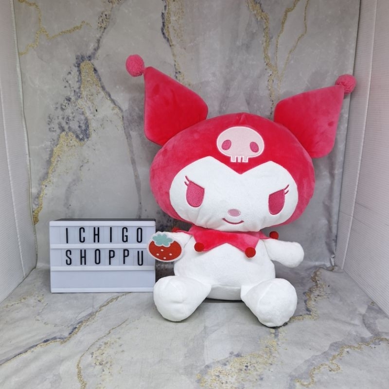 Sanrio Characters Kuromi Strawberry Milk BIG Plush Doll EIKOH