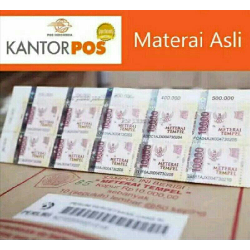 

MATERAI 10000 ASLI SATUAN SIAP KIRIM