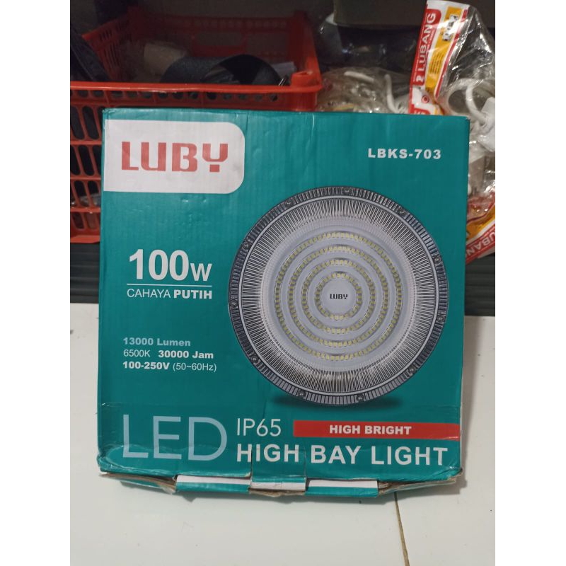 Lampu Led High Bay / Led Ufo Luby 100w 100watt Lampu Gantung / Lampu Sorot