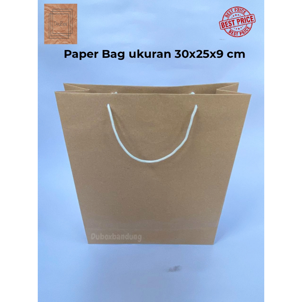 

(1 pak = 10pcs)Paper bag ukuran 30x25x9 bahan craft, Paper bag polos, Paper bag untuk hadiah ulang tahun,Paprer bag untuk gift, Paper bag polos cantik
