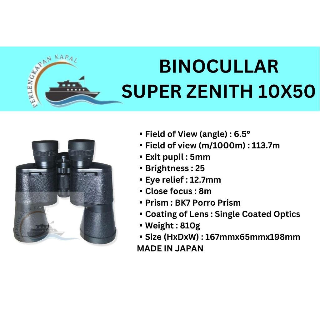 Binocullar Super Zenith 10x50 / Teropong binocular Jepang 10x50 Super Zenith