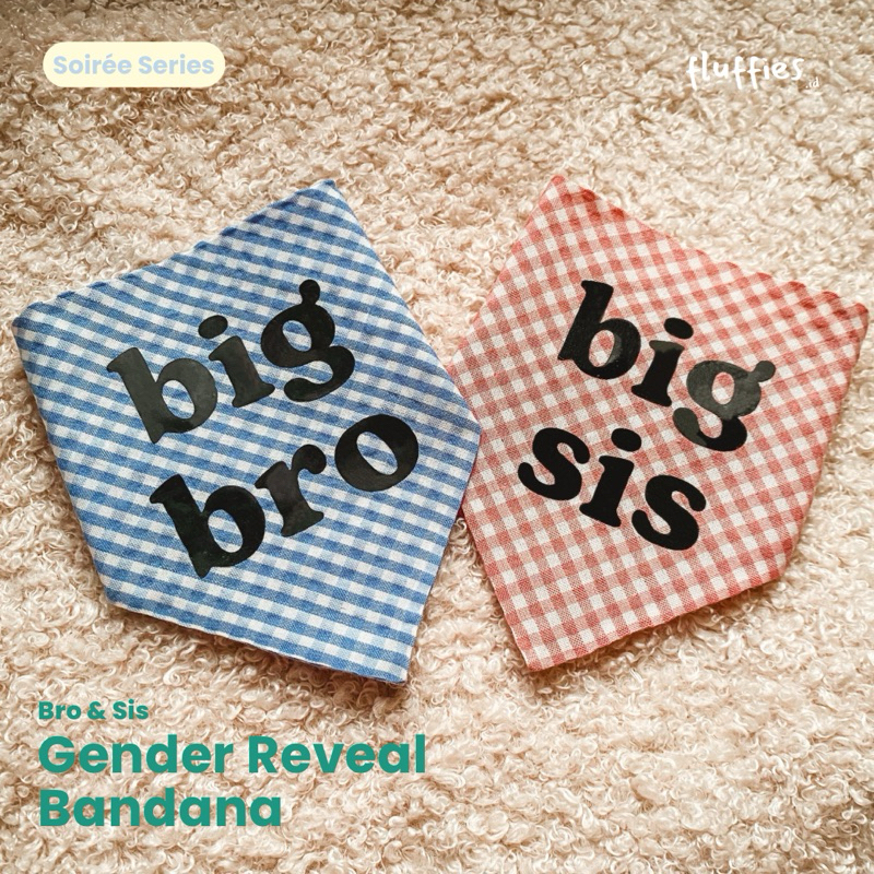 Fluffies.id | Bandana Bro & Sis Gender Reveal Series (Dog Gender Reveal Bandana / Cat Gender Reveal 