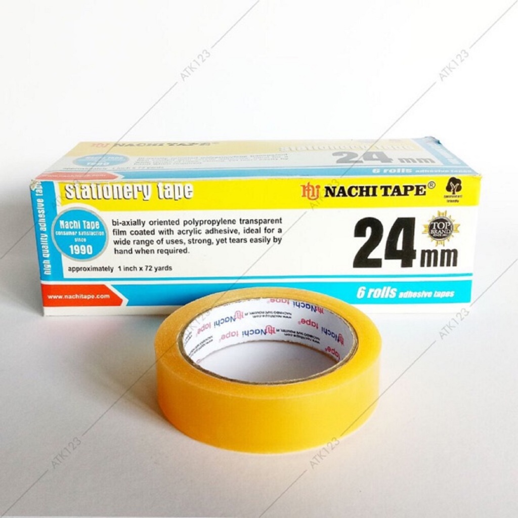 

Isolasi merk Nachi ukuran 24 mm panjang 72 yards / Selotip / Lakban