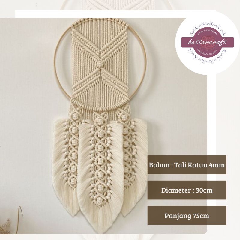 Hiasan Dinding Macrame Rotan | Hiasan Dinding Macrame Aesthetic