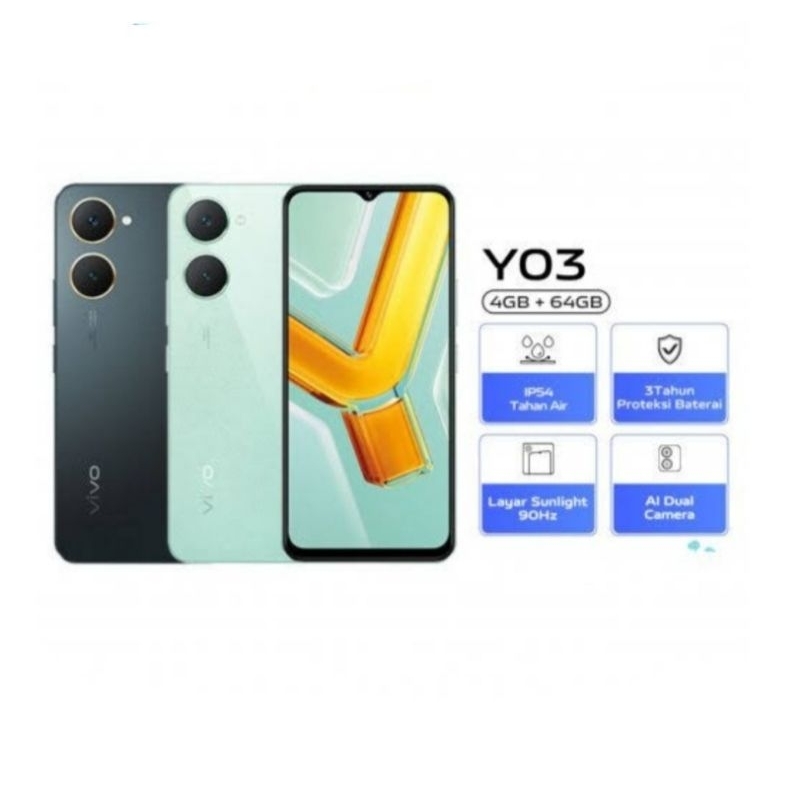 HP VIVO Y03 RAM 4/64 GB - VIVO Y 03 RAM 4GB ROM 64GB GARANSI RESMI