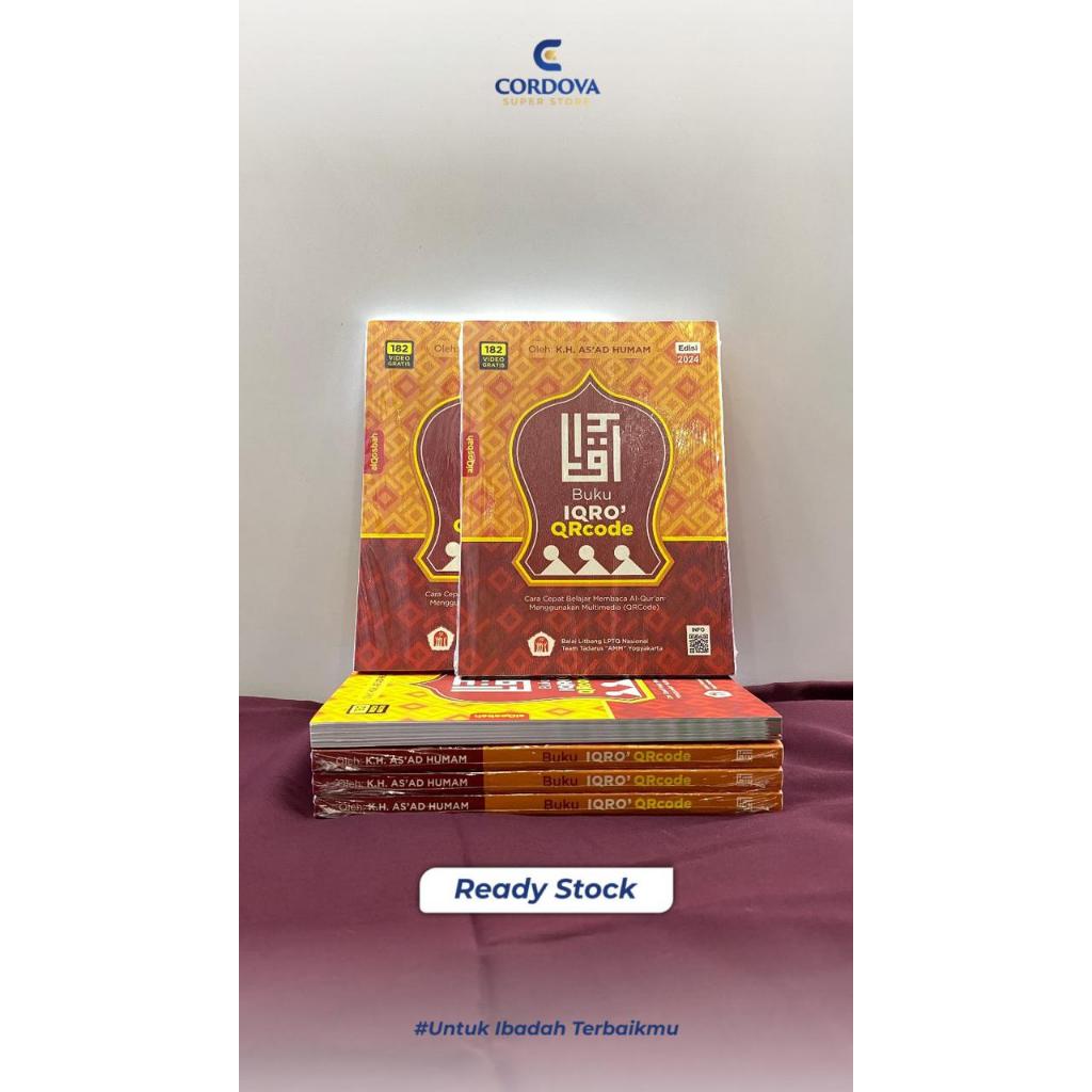 Buku IQRO QR Code Edisi Milenial  2024 Buku IQRO Milenial Latin Cara cepat membaca Al-Quran | Cordov