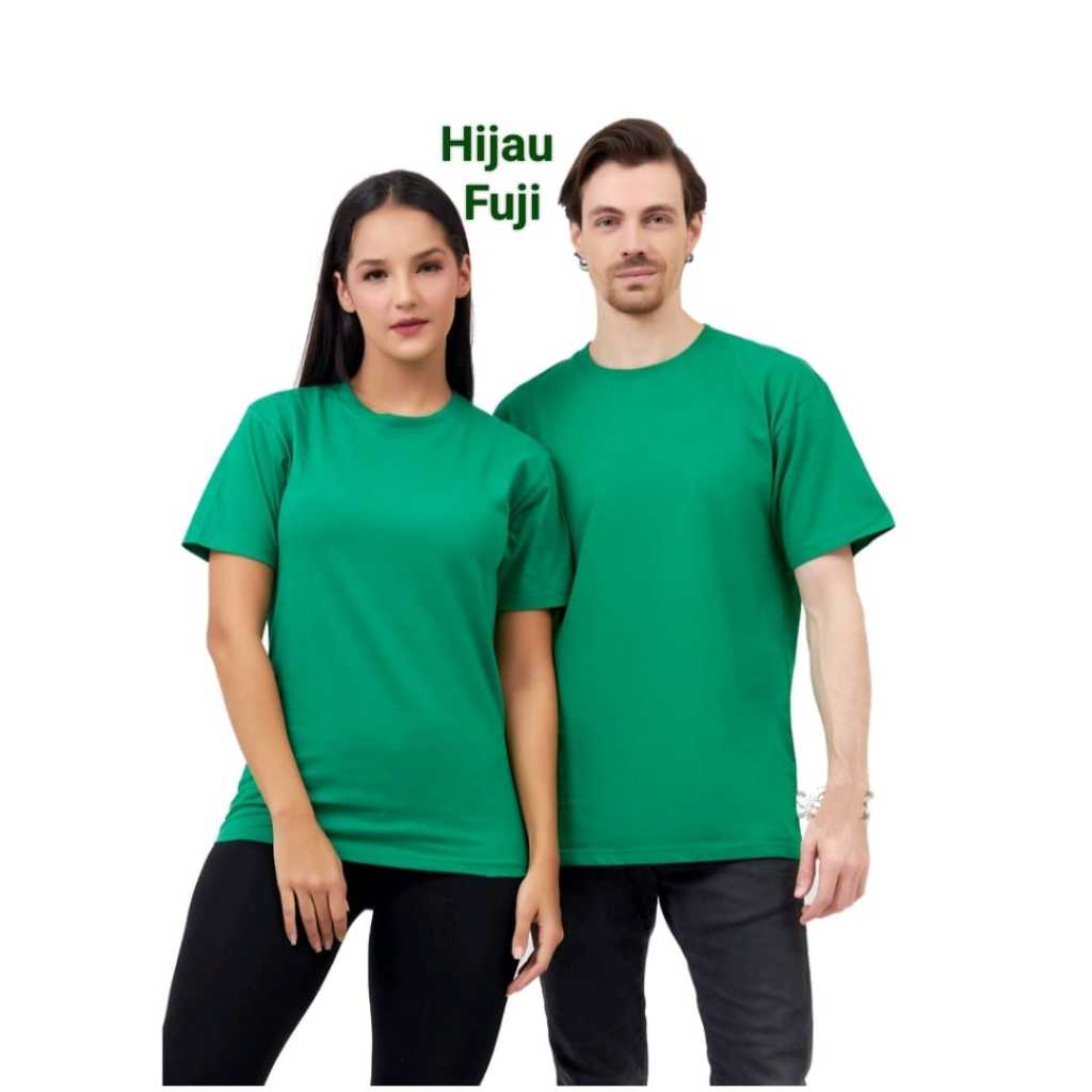 Kaos Polos Lengan Pendek warna Hijau Fuji - Kaos Polos Soft Katun Combed 30s warna Hijau Fuji - Kaos