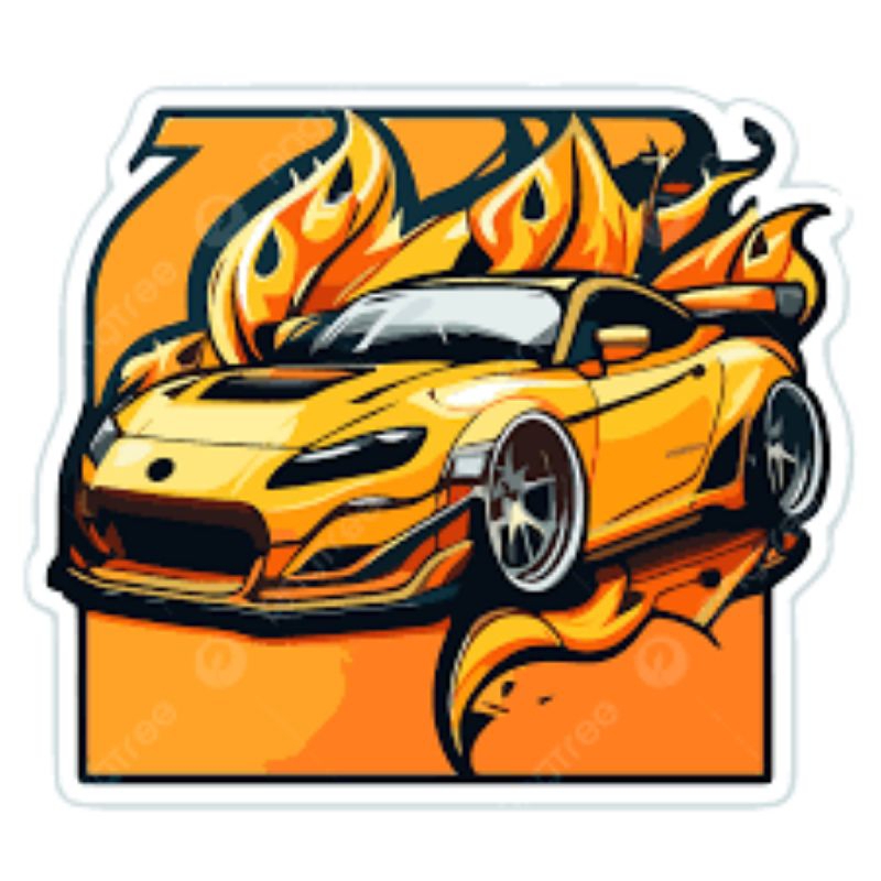 Stiker mobil 3d