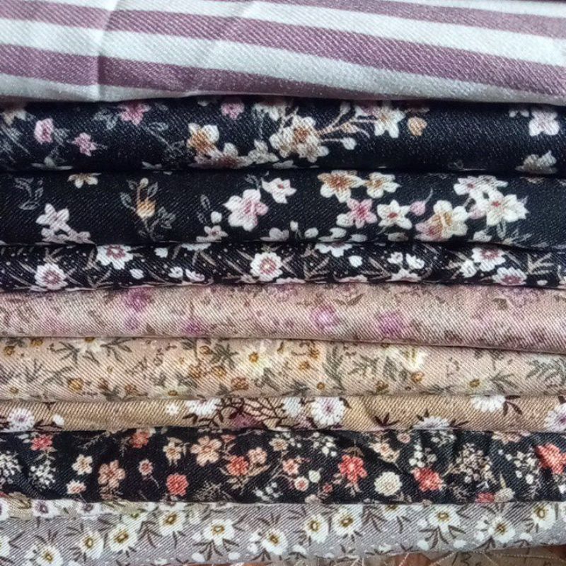 Kain shakila motif shakira shamira premium 1-2meter lebih motif bunga kecil