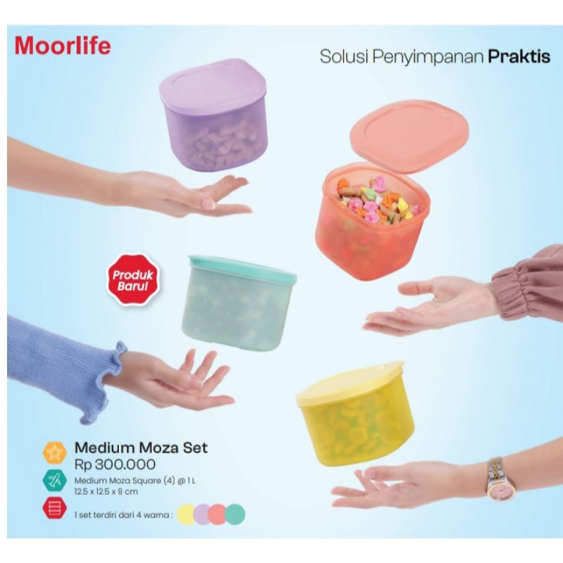 MOORLIFE Toples Kotak MEDIUM MOZA SQUARE 1000ml ECERAN
