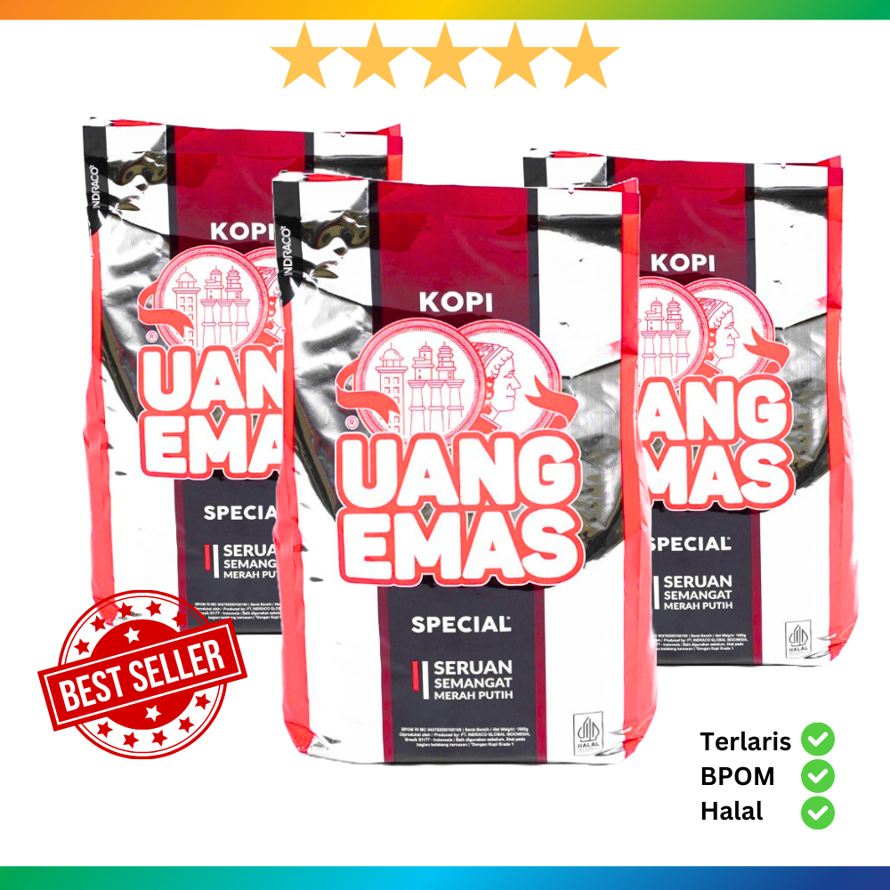 

[PAKET ISI 3] Kopi Bubuk Uang Emas 1kg TERLARIS Kopi Hitam Robusta Tubruk Kopi Racik