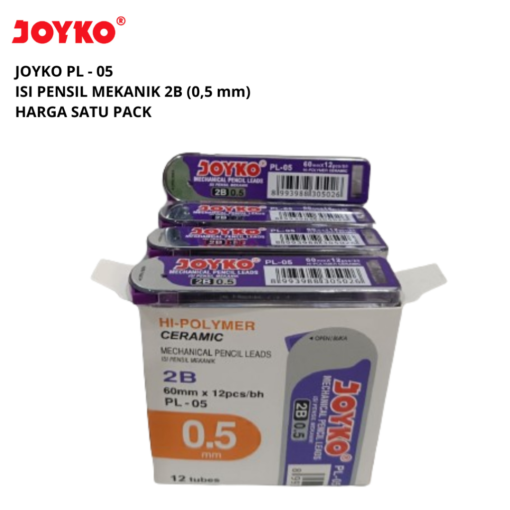 

Isi Pensil Mekanik Joyko PL - 05 (2B / 0,5 mm) 1PACK