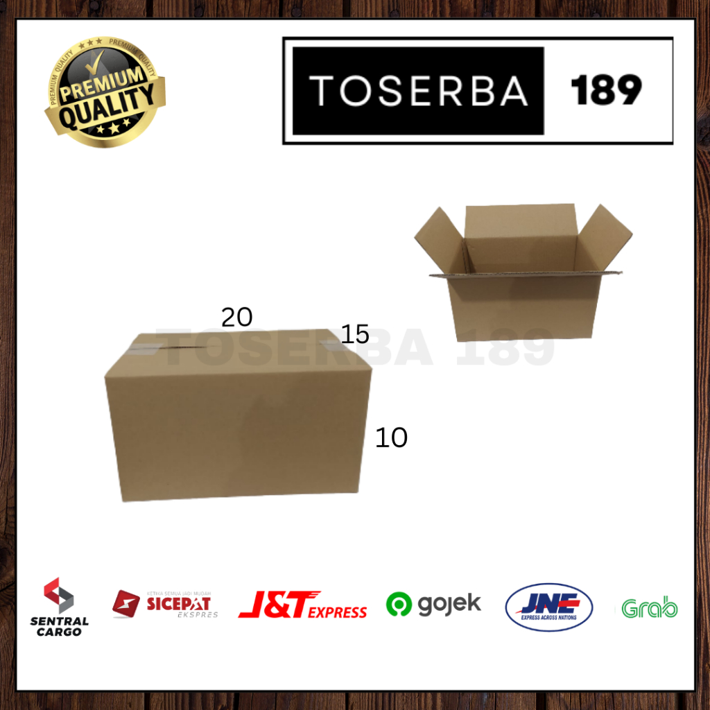 

kotak kardus box packing uk 20x15x10 SHEET POLOS