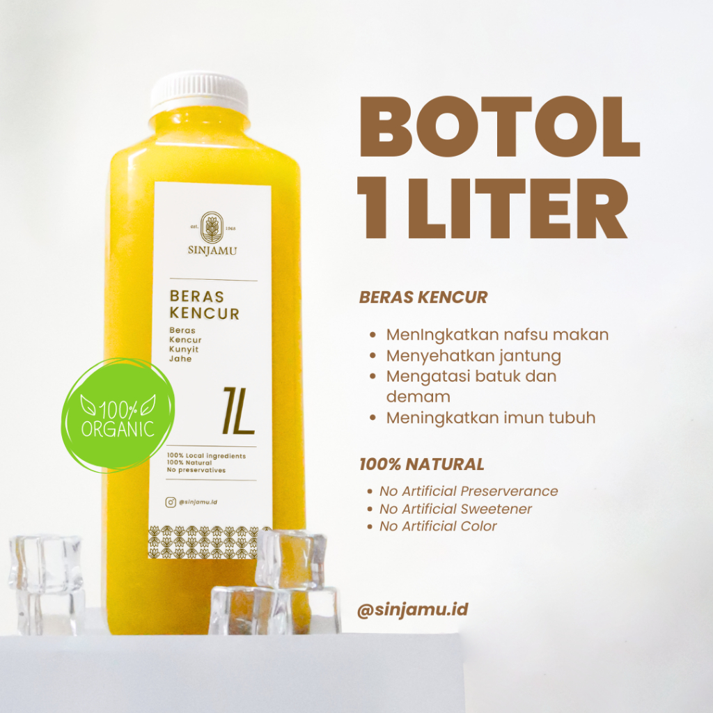 

1 Liter Beras Kencur Sinjamu - Jamu - Minuman Herbal Tradisional