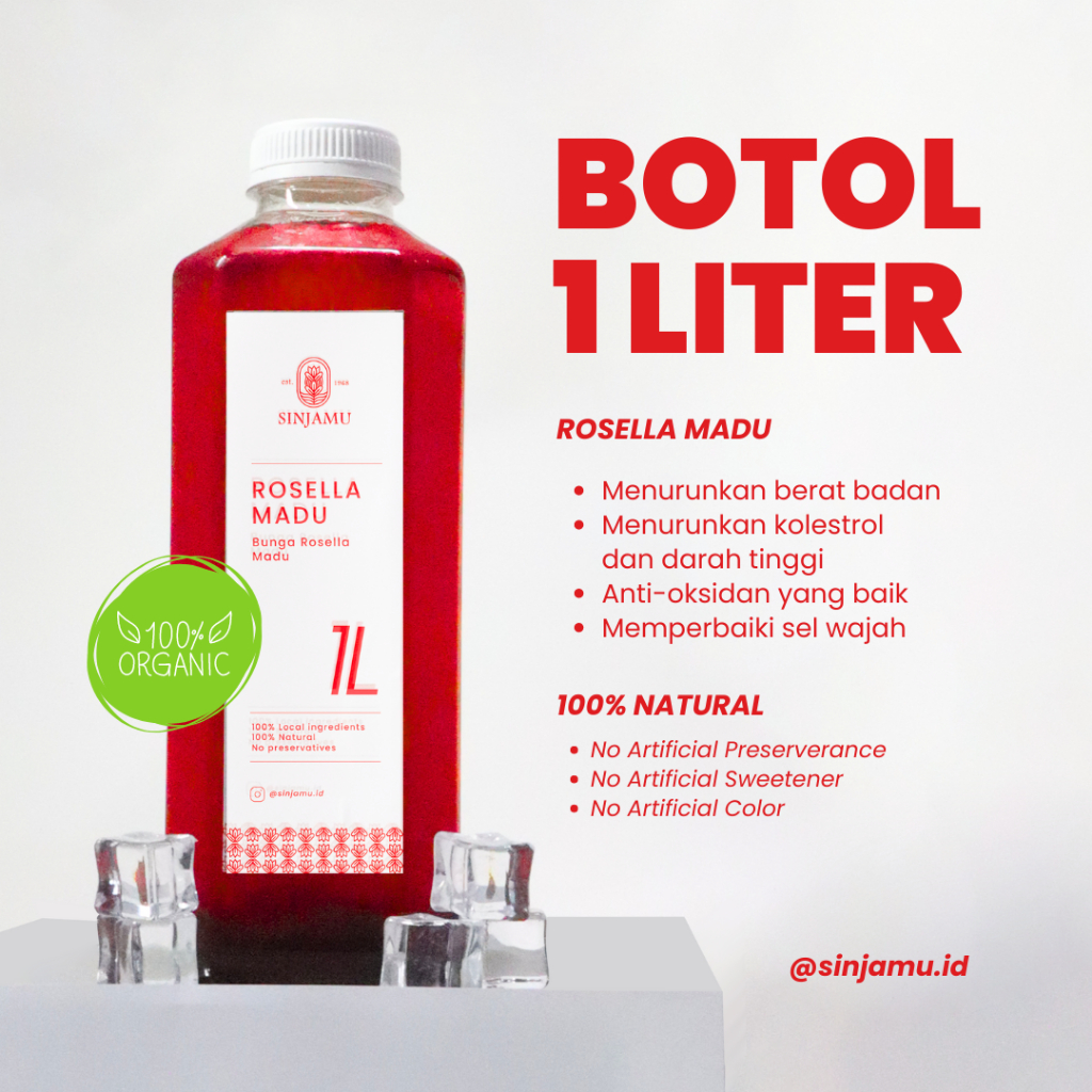 

1 Liter Rosella Madu Sinjamu - Jamu - Minuman Herbal Tradisional