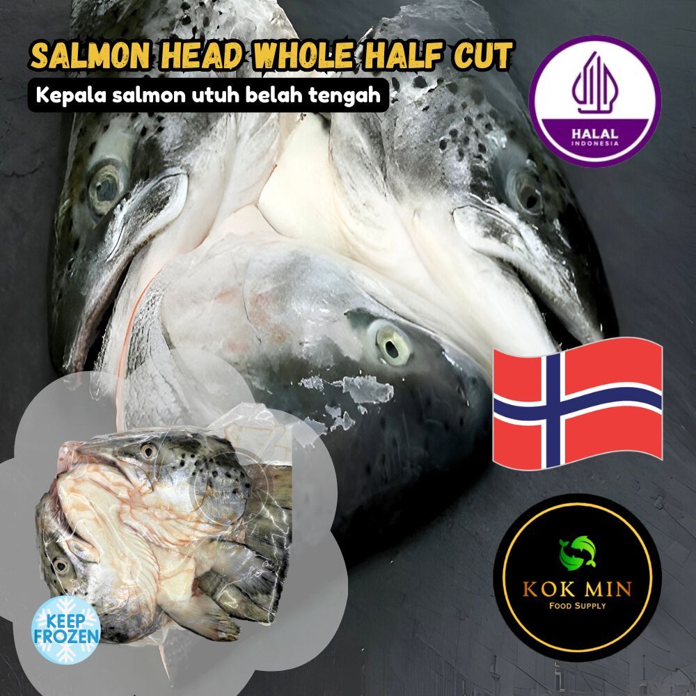 

Salmon Head Whole / Kepala Salmon Utuh - 1000 gram (2,5-3 pcs)