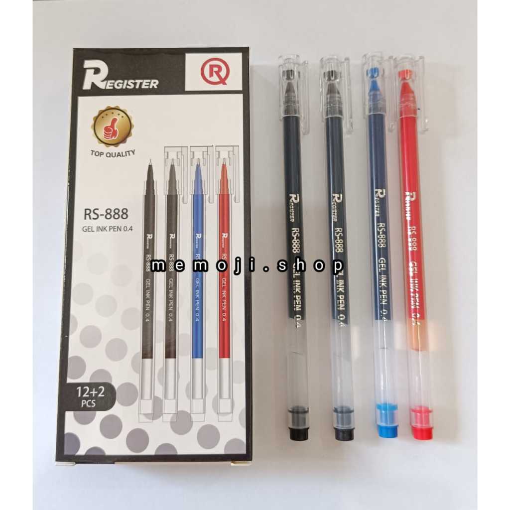 

Pulpen Gel 0.4mm Register RS-888 (12pc bonus 2pc)