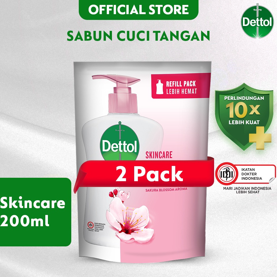 Dettol Sabun Tangan Skincare 2 ml Refill 2 Pcs x B1F6