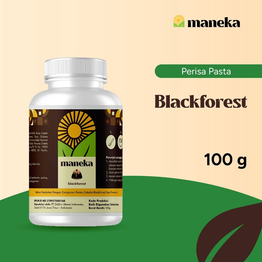 

Maneka Blackforrest Perisa Pasta - Aroma Perasa & Pewarna Makanan Rasa Blackforrest 100 ML