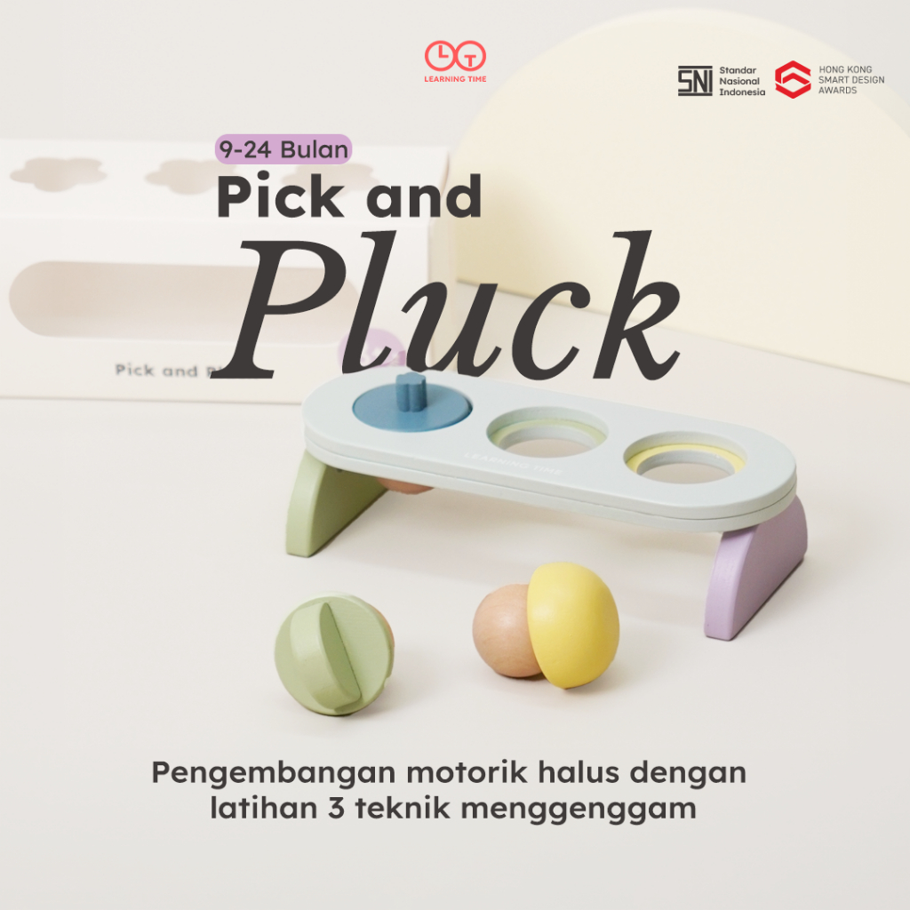 Learning Time-Pick And Pluck/Mainan Motorik Anak/Mainan Motorik Halus/Mainan Edukasi Anak 1 Tahun/Ma