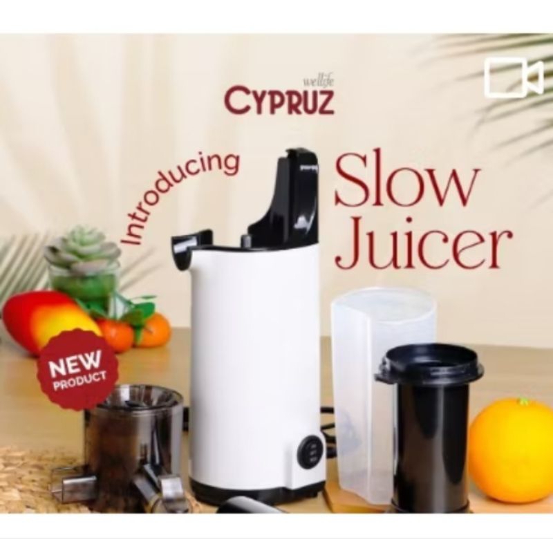 Cypruz Slow Juicer Pemeras Buah dan Sayur Listrik JR1000- Mini Slow Juicer