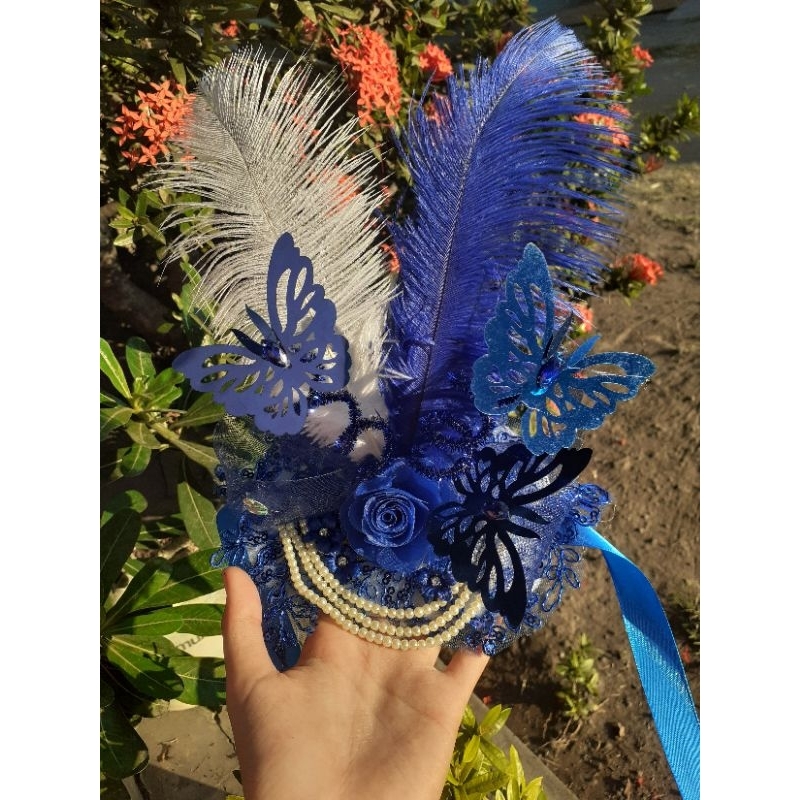 MERCYANDRABACK - AKSESORIS MAYORET HEADPIECE BULU HIASAN KEPALA KARNAVAL