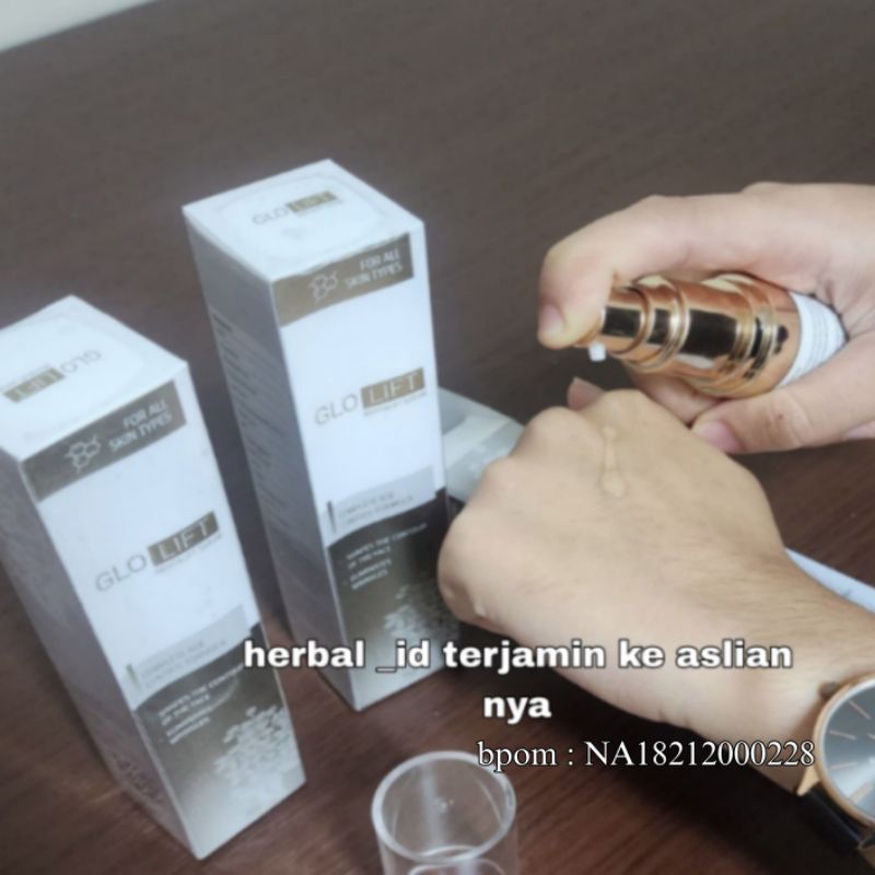 SERUM GLOLIFT ASLI ORIGINAL 100% MEREMAJAKAN KULIT WAJAH ANTI AGING