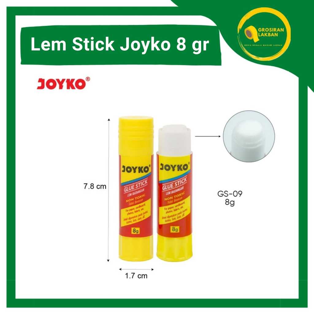 

Glue Stick Lem Kertas Batang Joyko GS-09 8gr Perekat Joyco Stik