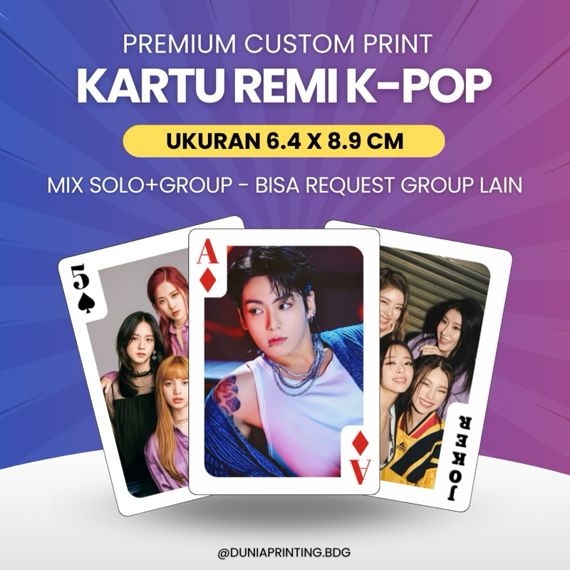 [EXPRESS] Cetak Kartu Remi Korea Group / Solo Bias Kpop | Playing Card Premium Quality | Custom
