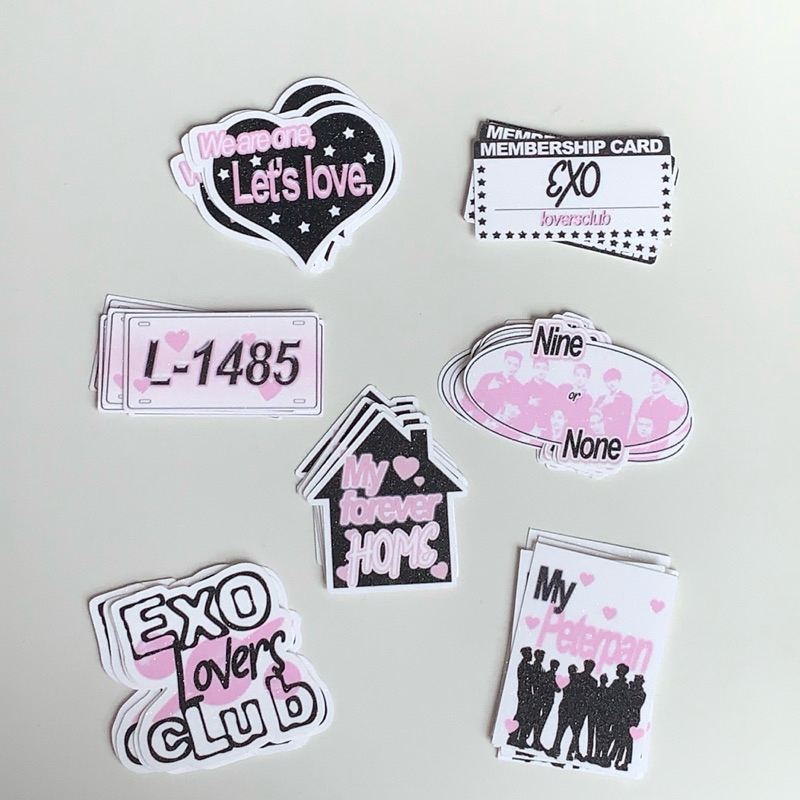 

[MIN BELI 2PC] Sticker diecut glitter exo