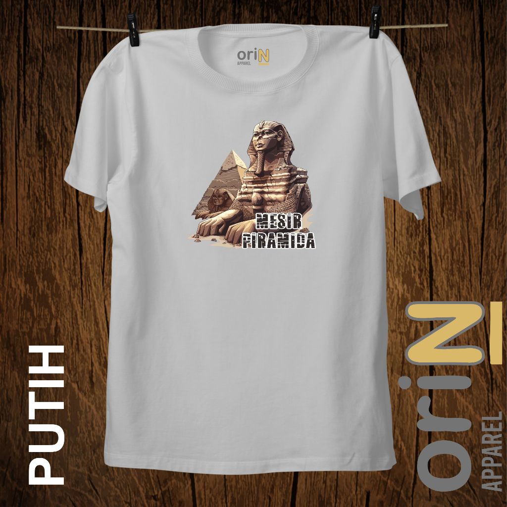 Baju Kaos Pakaian Distro Cotton Combed 30s' MESIR PIRAMIDA