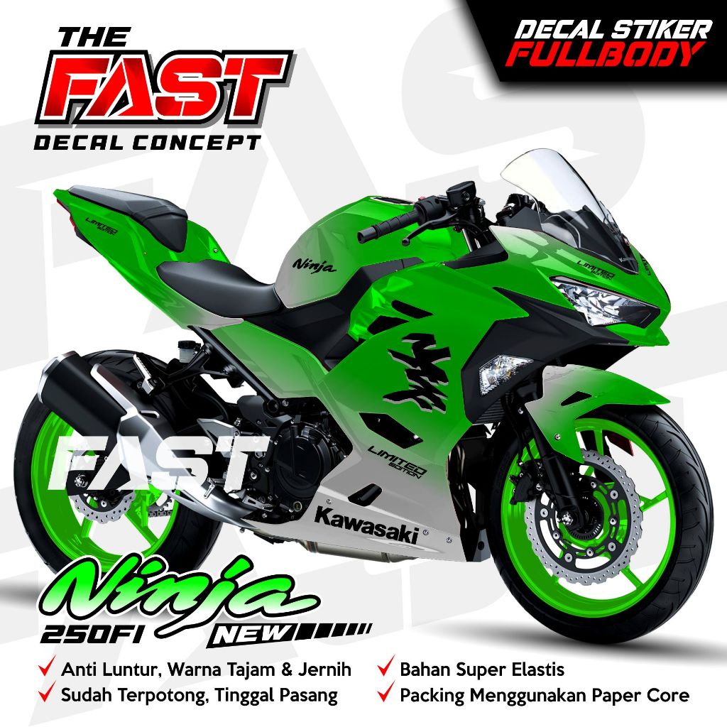 Decal Ninja Fi 250 New 2017 Fullbody Bunglon Putih Stiker Sticker Full Body Bunglon Kawasaki Ninja 2