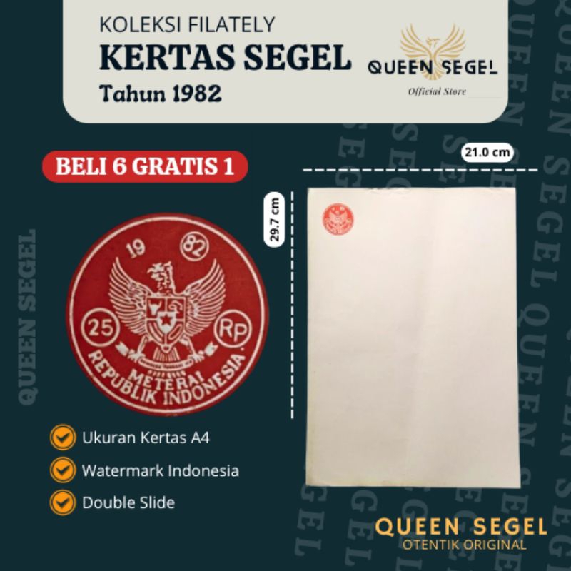 

[BUY 6 GET 1 FREE] Kertas Segel Tahun 1982 Double Slide