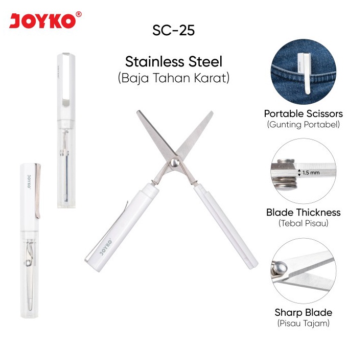 

Dijual Gunting Portable Scissors Joyko SC25