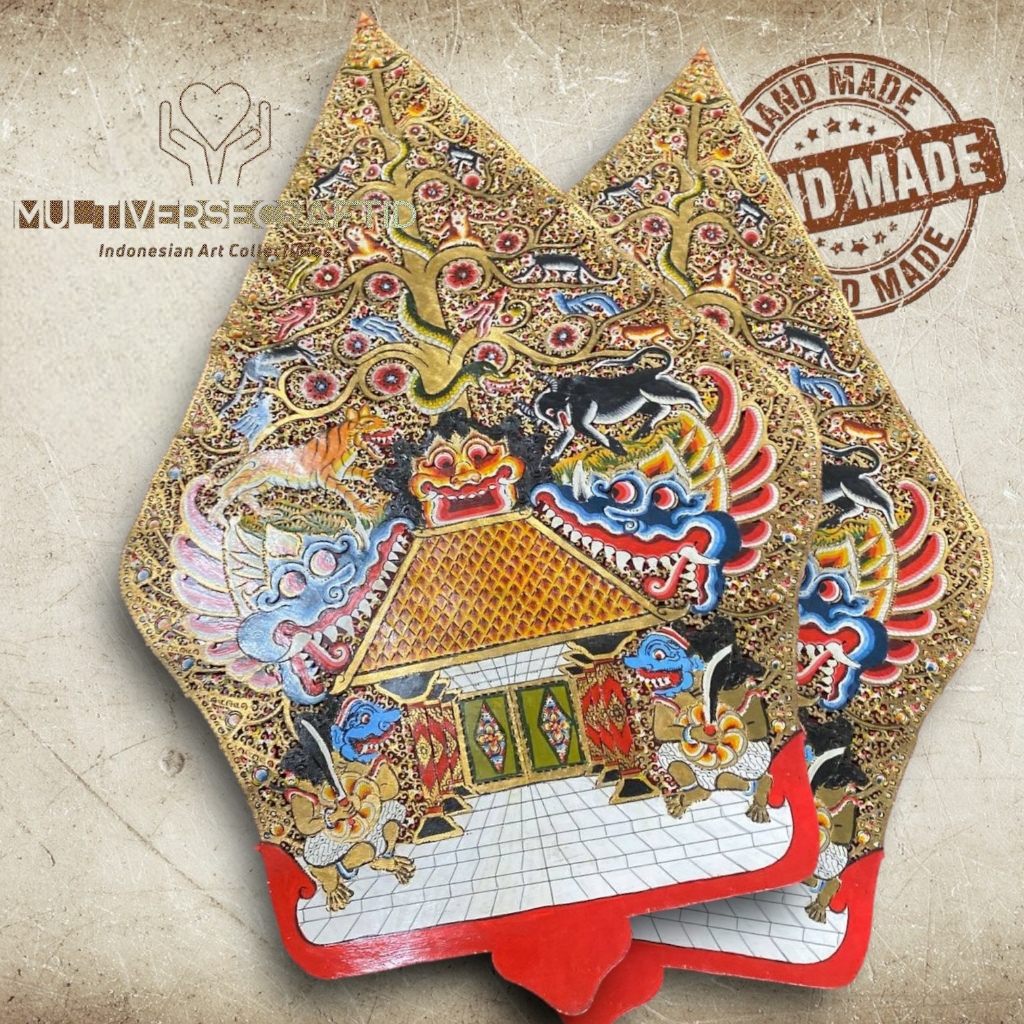 MULTIVERSECRAFTID Wayang Alusan Gunungan Bahan Kulit Kerbau Asli Wayang Kualitas Super Ukuran Pedala