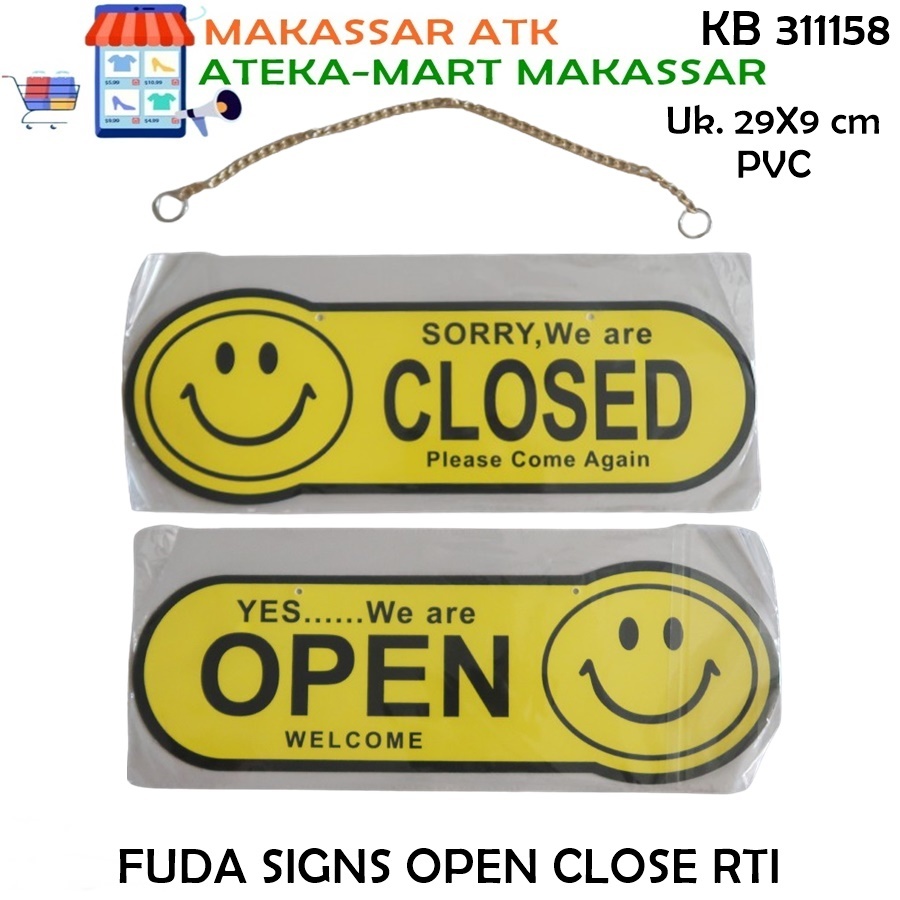 

[1 PCS] FUDA SIGNS OPEN CLOSE SMILE BOLAK BALIK RANTAI LABEL PENANDA