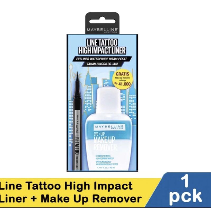 Maybelline Eyeliner Pen (Hitam) Gratis Maybelline Remover 40ml