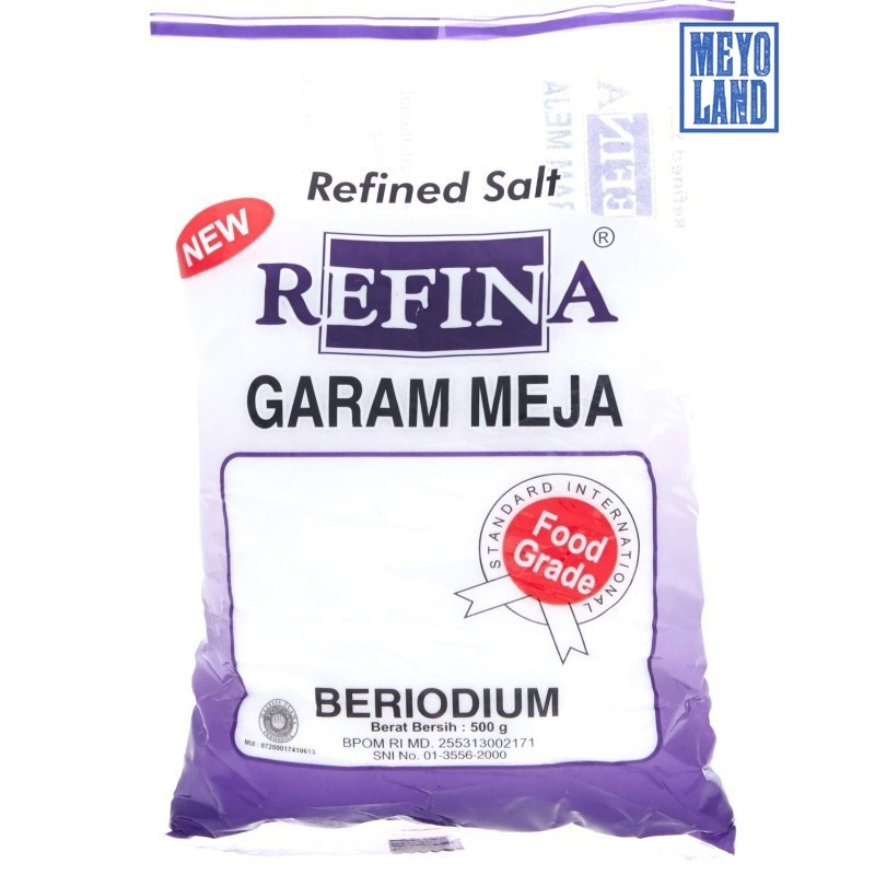 

REFINA Garam 500gr Beriodium Refined Salt 500 gram Garam Meja Beryodium